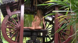  Blonde Teen Posing Nude in a Circle on the Wall Stunning Sweeties